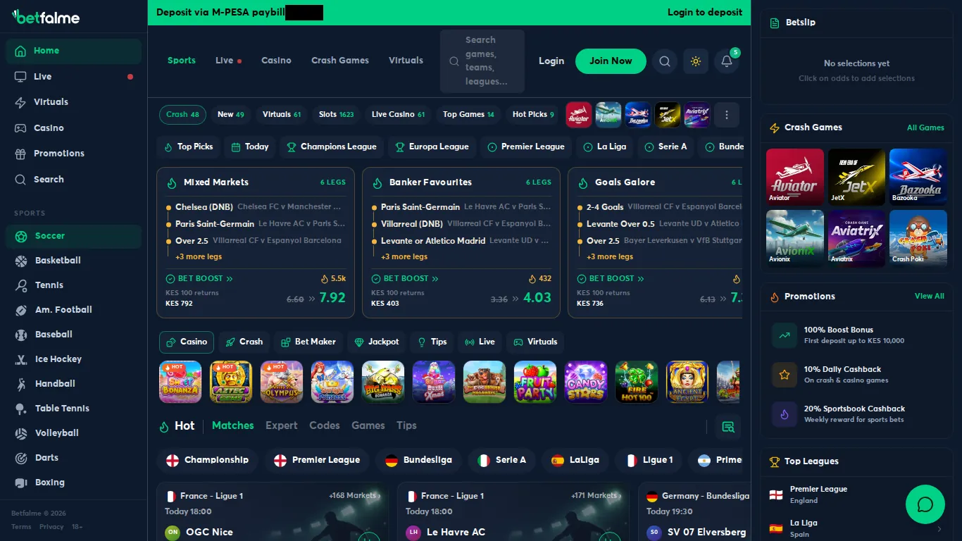Betfalme — desktop